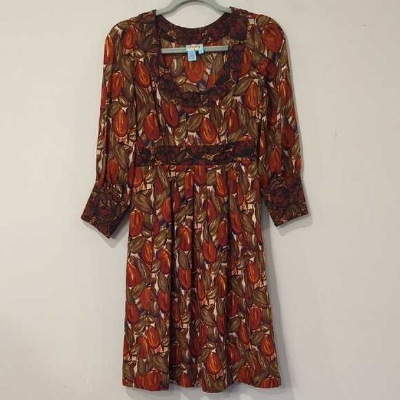 Plenty Tracy Reese Dress Silk‎ Wool Floral Tulips size 2 Anthropologie - Picture 1 of 10
